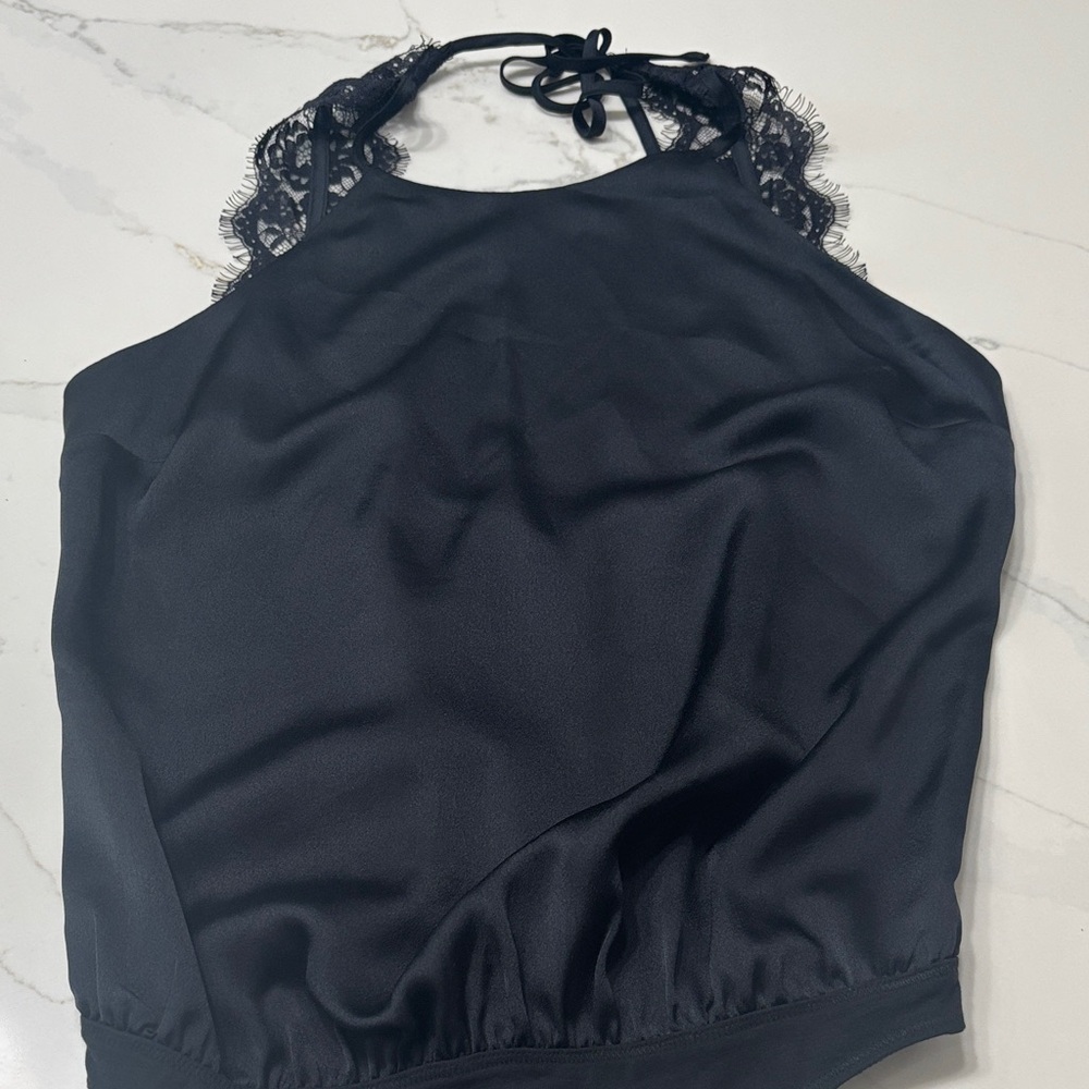 Abercrombie & Fitch Black Lace Halter Tank Top